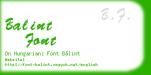 balint font business card