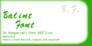 balint font business card